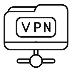 computer connecting to vpn server using network vector image