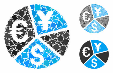 Currency pie chart mosaic icon humpy elements vector