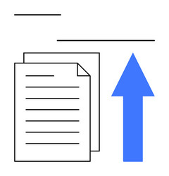 document upload with arrow indicator for file vector image
