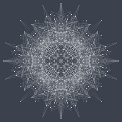 Fractal element with compounds lines and dots big vector