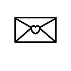 Love mail line icon logo vector