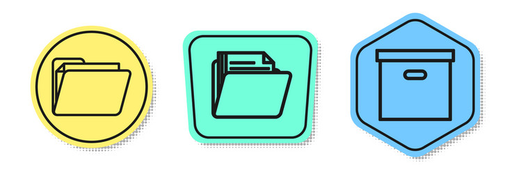 set line document folder vector image