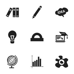 set of 9 editable university icons includes vector image