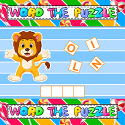 Words puzzle educational game for children vector