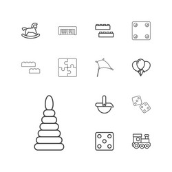 13 toy icons vector