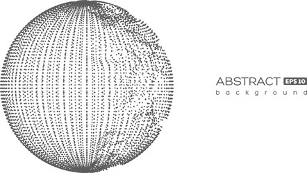 abstract globe sphere with destroyed effect vector image