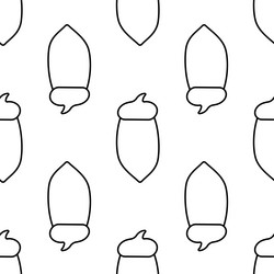 acorn walnut forest tree pattern line icon vector image
