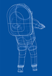 astronaut concept rendering 3d vector image