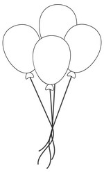 balloon doodle outline for colouring vector