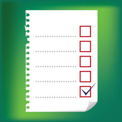 Checkbox Notepad with Paper vector image
