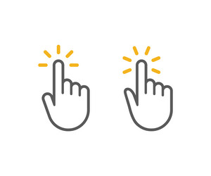 hand cursor icon symbol and click set vector image