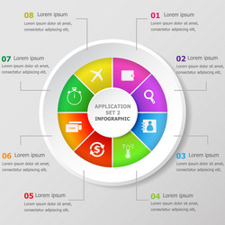 Infographic design template with application vector