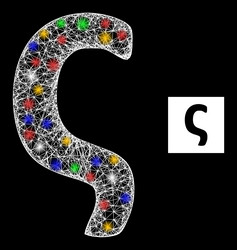network web mesh sigma greek lowercase letter icon vector image