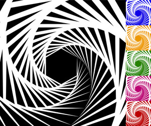 Abstract background set with concentric rotating vector