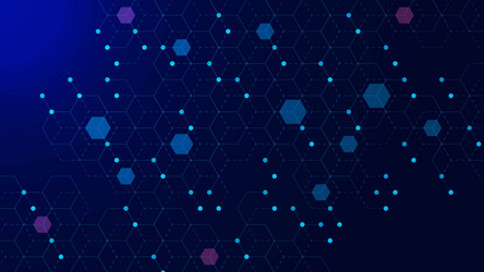 abstract hexagons connection dots and lines vector image