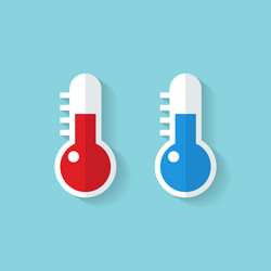 Abstract temperature measuring thermometer bulbs vector