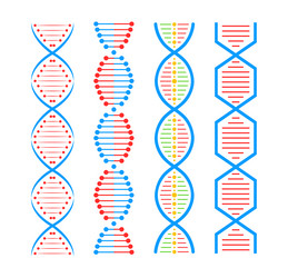 Dna structure icon set molecule Royalty Free Vector Image