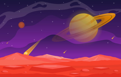 Landscape surface planet sky space science Vector Image