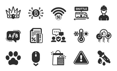 like dog paw and 5g wifi icons set foreman vector