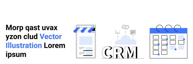 mobile storefront crm cloud integration vector image