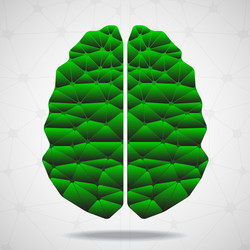 abstract geometric human brain with colorful vector image