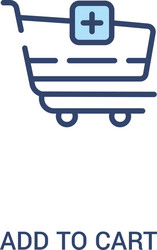 add to cart concept 2 colored icon simple line vector image