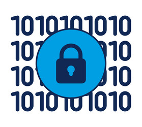 ai binary code security vector image