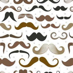 different retro style moustache seamless pattern vector image