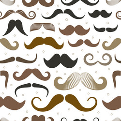 different retro style moustache seamless pattern vector