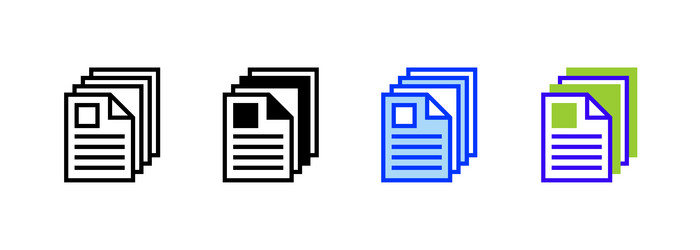 document stack icon linear style sign for mobile vector image