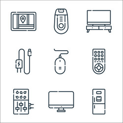 electronics line icons linear set quality vector image