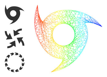 rainbow gradient net mesh hurricane icon vector image