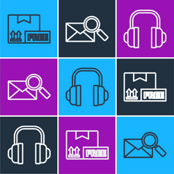 set line cardboard box with free symbol vector image