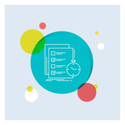 todo task list check time white line icon vector image