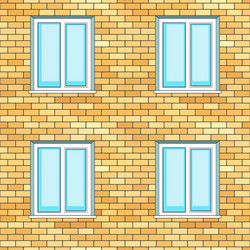 Windows on wall vector