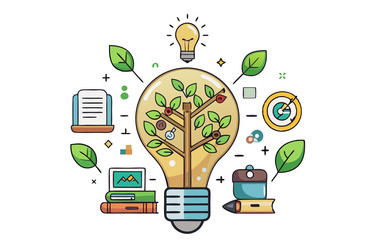 innovative design of a tree shaped lightbulb vector image