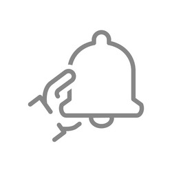 notification bell and hand line icon inbox vector image