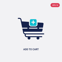 two color add to cart icon from commerce concept vector image