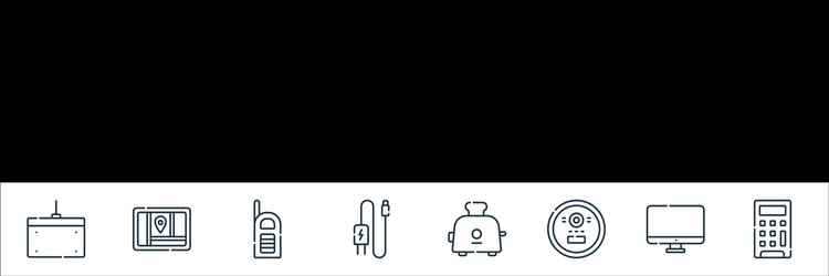 electronics line icons linear set quality vector image