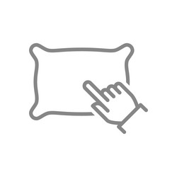 finger click on pillow line icon online shopping vector image