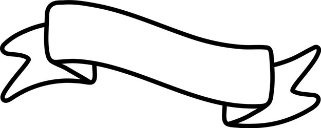 Ribbon icon cartoon black and white Royalty Free Vector