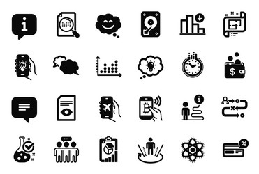 set technology icons related to journey vector image