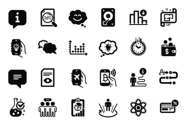 Set technology icons related to journey vector