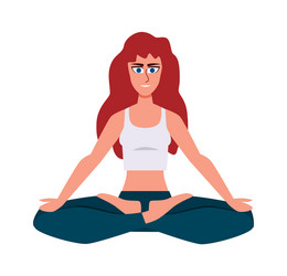 woman doing yoga exercise girl in sport Vector Image