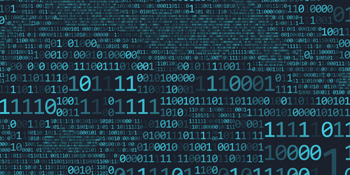 abstract binary code cloud background ai learning vector image