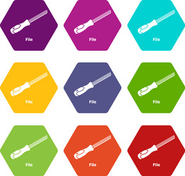 chisel icons set 9 vector image