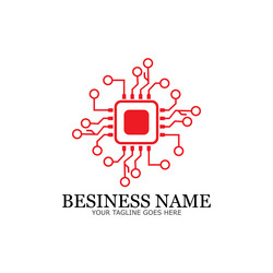 cpu processor line icon for websites and mobile vector image