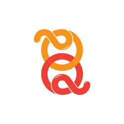 linked circle loop overlapping line logo vector image