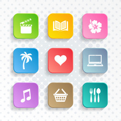 modern leisure web and mobile icons vector