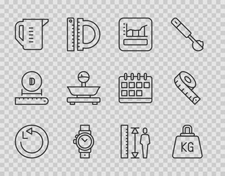 set line radius weight graph schedule chart vector image